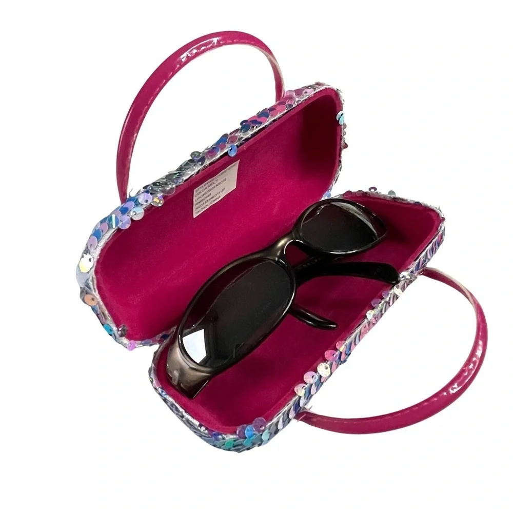 Eyeglass Sunglass Mermaid Case Dazzling Sparkle Glitter Hard Shell with Handle